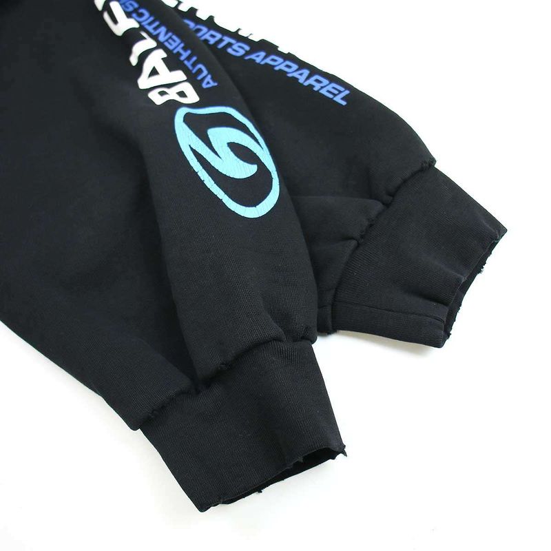 Balenciaga 24ss Round Hoodie Damaged Logo Print Pullover Sweatshirt Hoodie