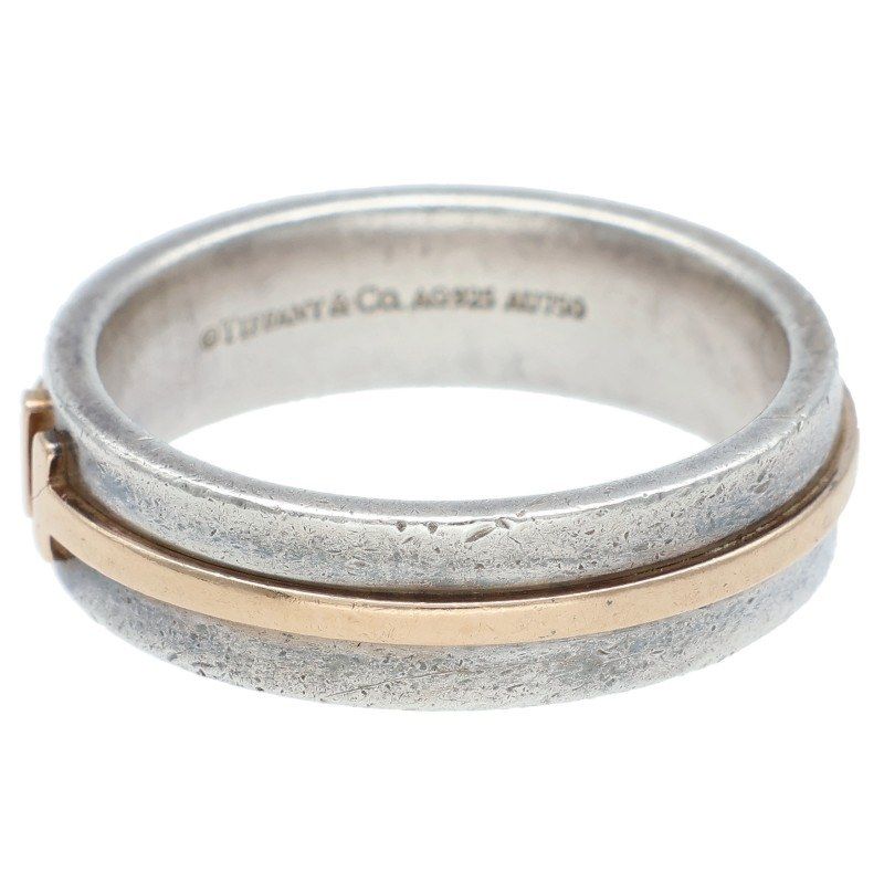 Tiffany & Co T TWO 18K Silver Combination Ring Men's Size 17