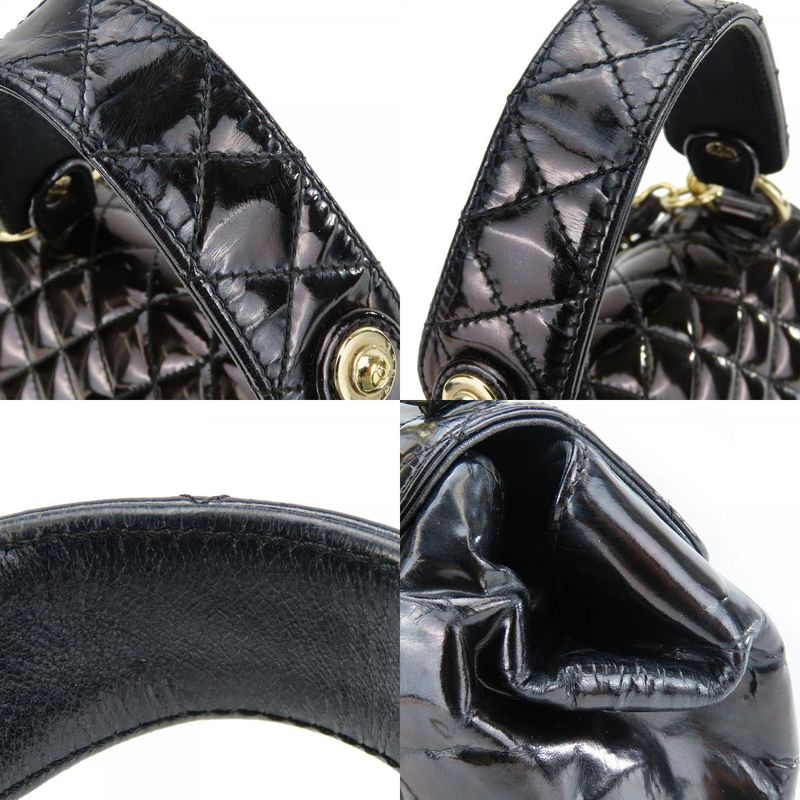 Chanel Handbag Enamel Black Gold Hardware 12th 2way Shoulder Ladies Women Chanel
