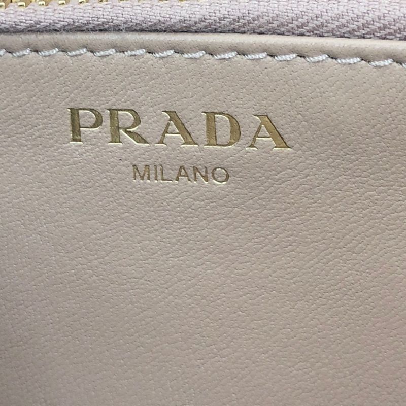 Prada Round Long Wallet Saffiano 1ml506 Beige