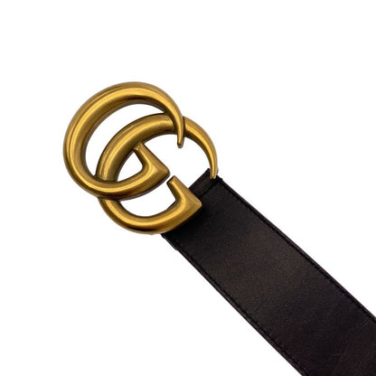 Gucci | GG Marmont Double G Buckle Belt | 80 32 | Gold Dark Brown | Men's