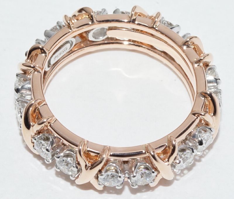Tiffany & Co Ring 18K Pink Gold Pt950 16 Diamonds (114ct) Jean Schlumberger 16