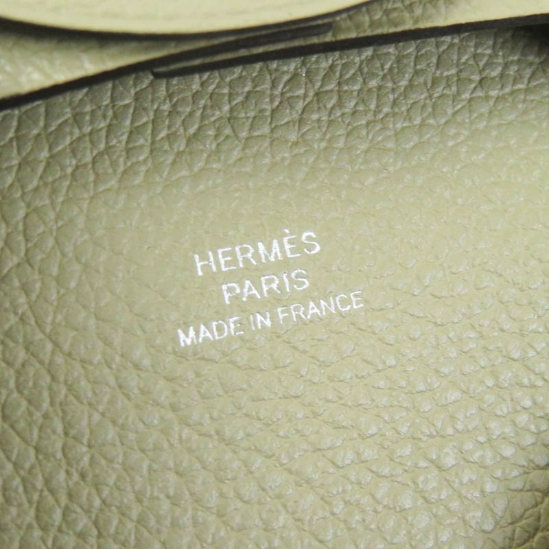 Hermes Bastia Beige Marfa Silver Hardware Evercolor Coin Case Engraved W With
