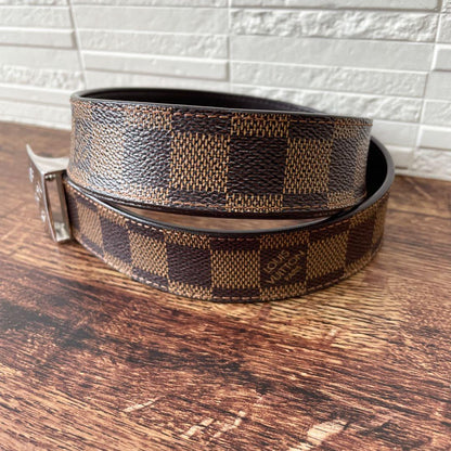 Louis Vuitton Damier Leather Belt Silver Ceinture — view 4