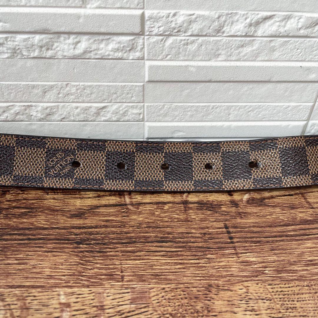 Louis Vuitton Damier Leather Belt Silver Ceinture — view 6