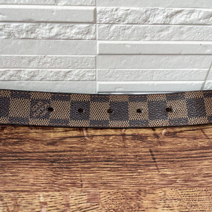 Louis Vuitton Damier Leather Belt Silver Ceinture — view 6