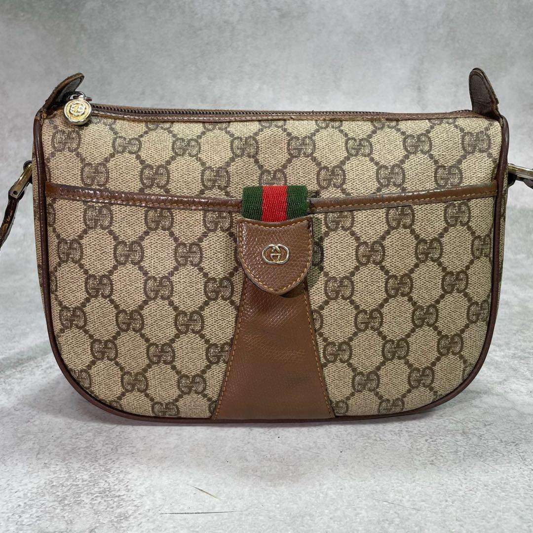 Gucci GG Sherry Line Shoulder Bag Brown Leather — view 2