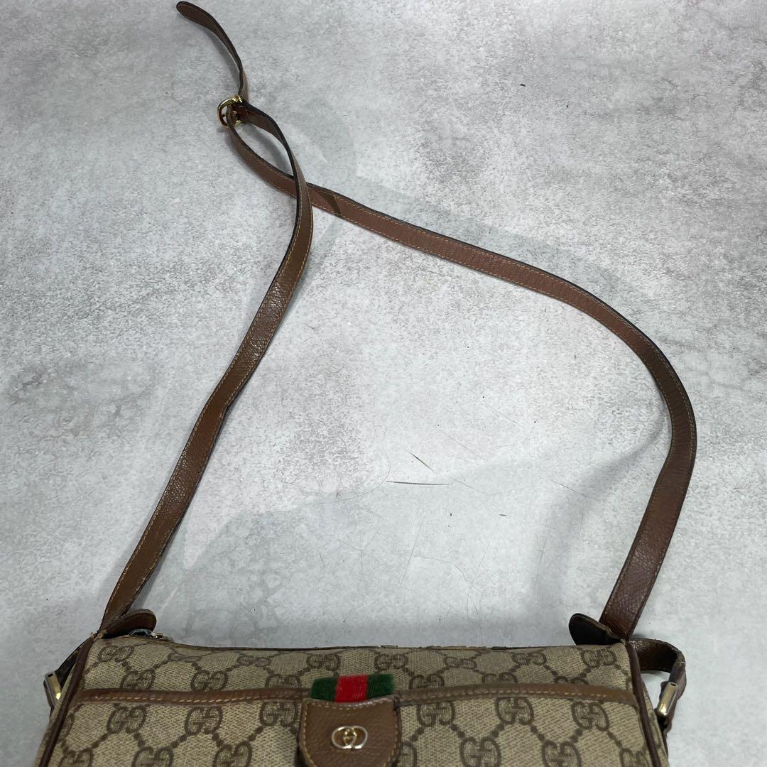 Gucci GG Sherry Line Shoulder Bag Brown Leather — view 4
