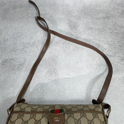Gucci GG Sherry Line Shoulder Bag Brown Leather — view 4