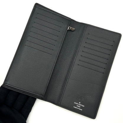 Louis Vuitton Taiga Metallic Portefeuille Brazza Wallet Black — view 3