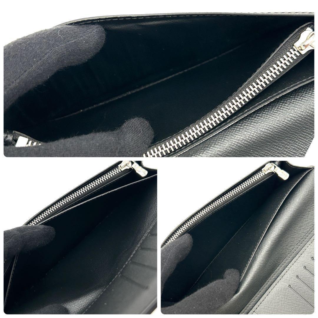 Louis Vuitton Taiga Metallic Portefeuille Brazza Wallet Black — view 5