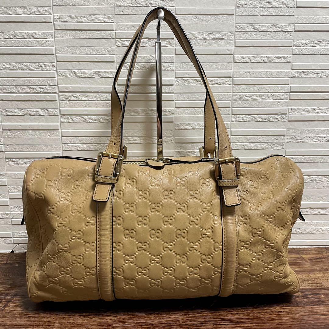 Gucci Guccissima GG Interlocking Hand Bag Boston Beige