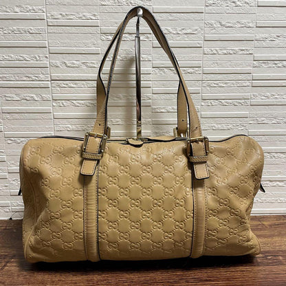 Gucci Guccissima GG Interlocking Hand Bag Boston Beige