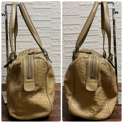 Gucci Guccissima GG Interlocking Hand Bag Boston Beige