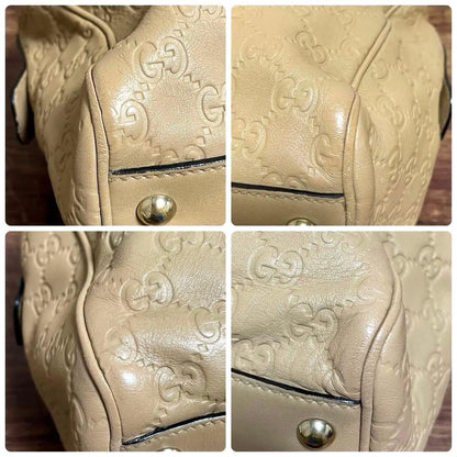 Gucci Guccissima GG Interlocking Hand Bag Boston Beige