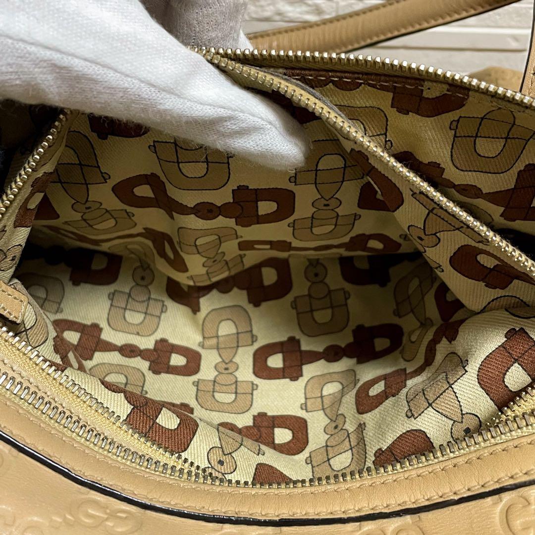 Gucci Guccissima GG Interlocking Hand Bag Boston Beige