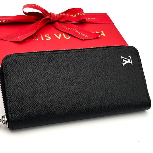 Louis Vuitton Taiga Zippy Wallet Vertical Black