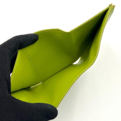 Loewe Anagram Pebble Trifold Wallet Small Gold Green — view 4