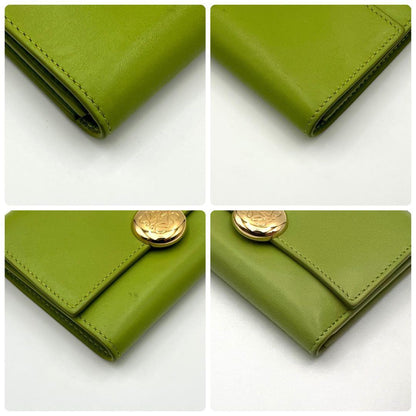 Loewe Anagram Pebble Trifold Wallet Small Gold Green — view 7