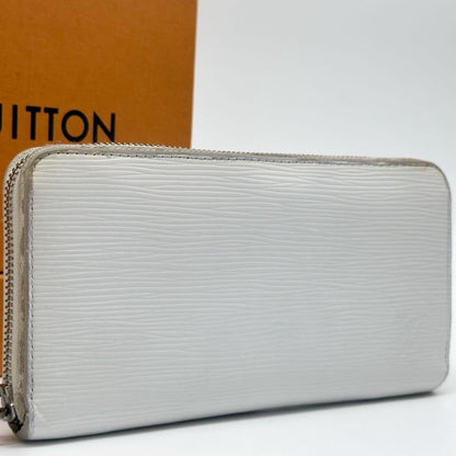 Louis Vuitton Zippy Wallet Epi White Leather Zip Around