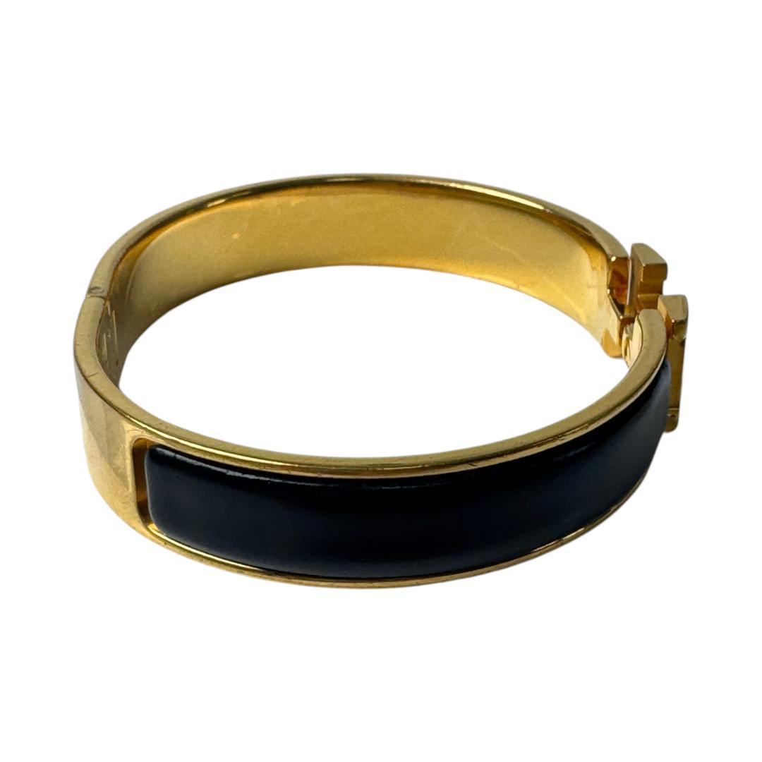 Hermes Clic Clac Bracelet Black Gold — view 5