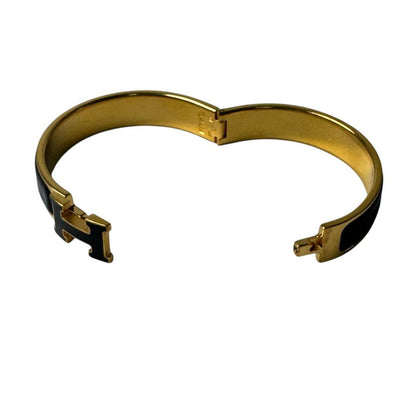Hermes Clic Clac Bracelet Black Gold — view 6
