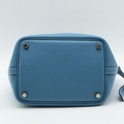 Hermes Picotin PM Blue Gene Taurillon Handbag — view 5