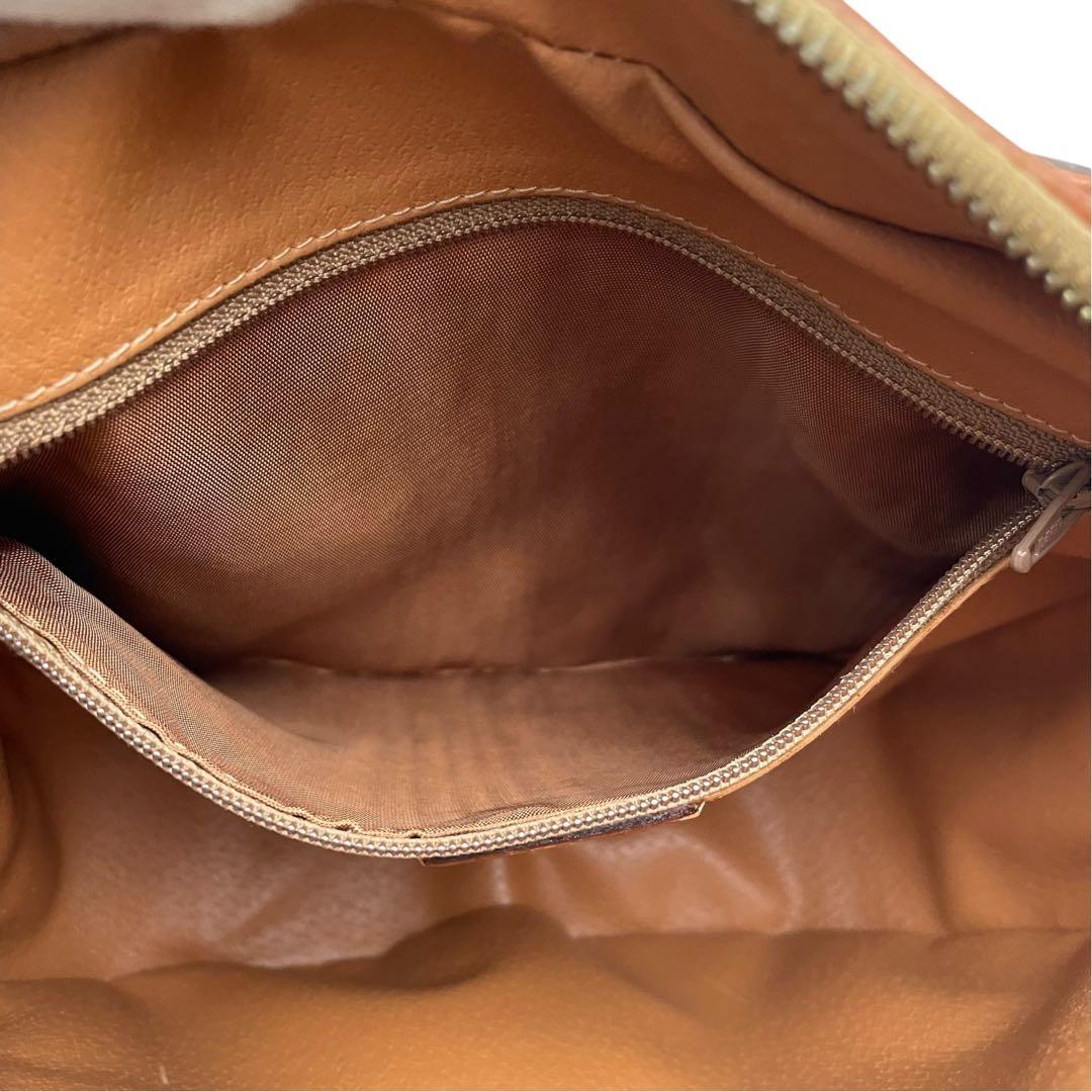 Celine Macadam Leather Triomphe Logo Shoulder Bag Brown — view 8