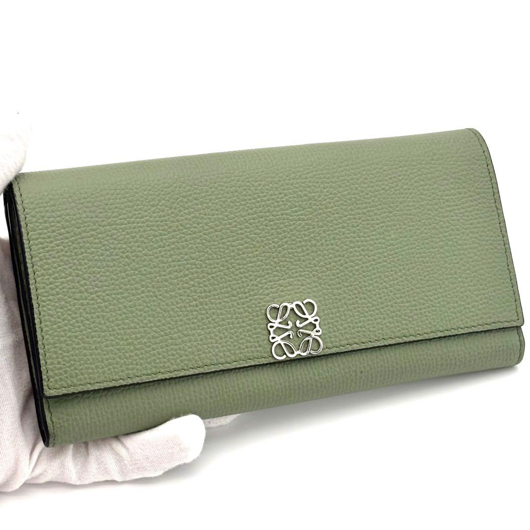 Loewe Wallet Anagram Continental Green