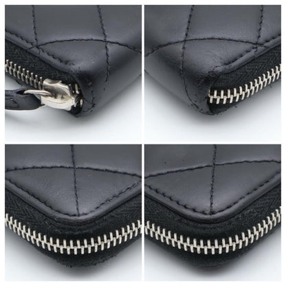 Chanel Quilted Zip Around Wallet Black — view 8