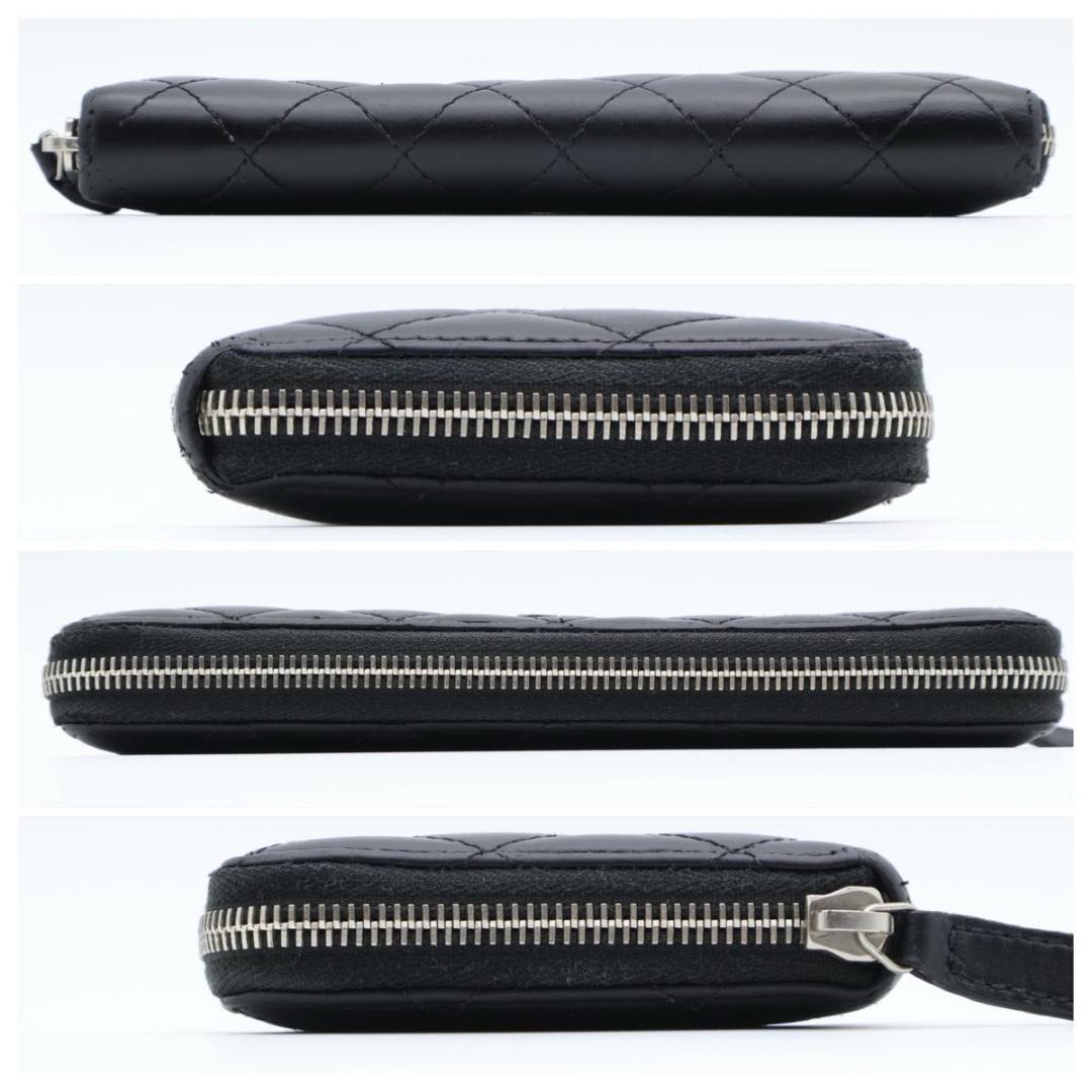 Chanel Quilted Zip Around Wallet Black — view 9