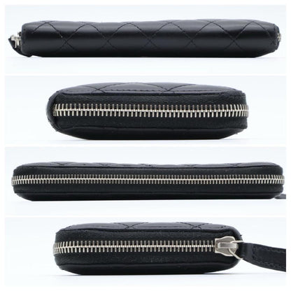 Chanel Quilted Zip Around Wallet Black — view 9