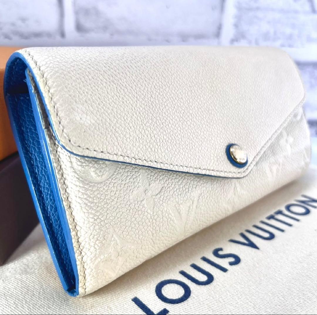 Louis Vuitton Color Empreinte Portefeuille Sarah Blue Jean Wallet