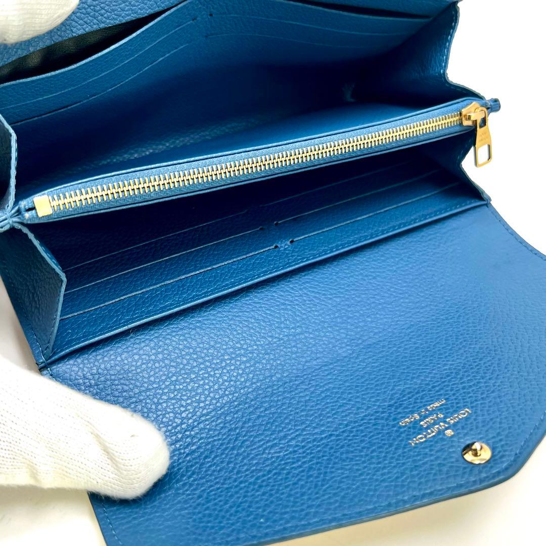 Louis Vuitton Color Empreinte Portefeuille Sarah Blue Jean Wallet — view 9
