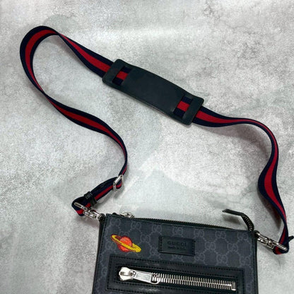 Gucci GG Sherry Line Shoulder Bag Black Leather Logo — view 4
