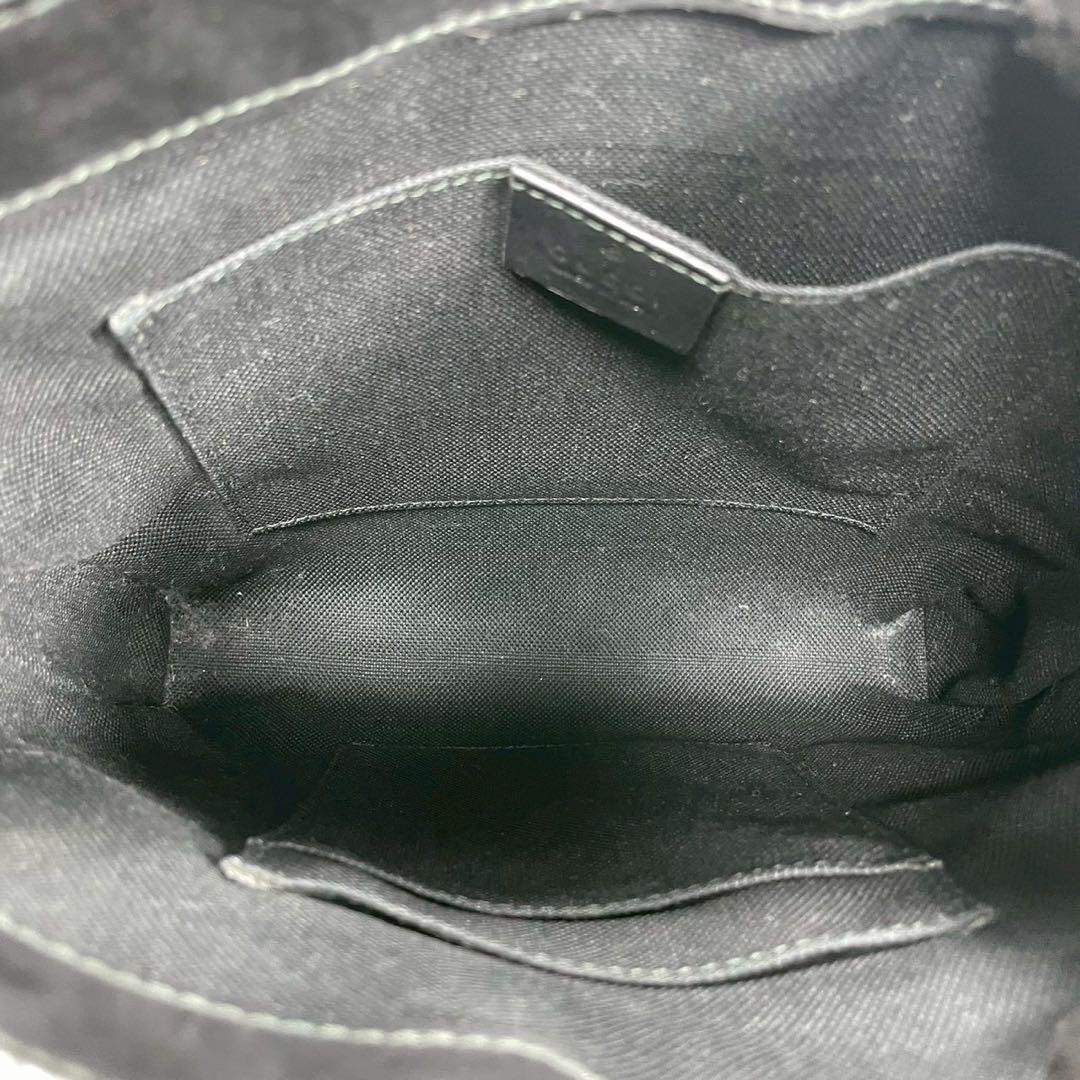 Gucci GG Sherry Line Shoulder Bag Black Leather Logo — view 5
