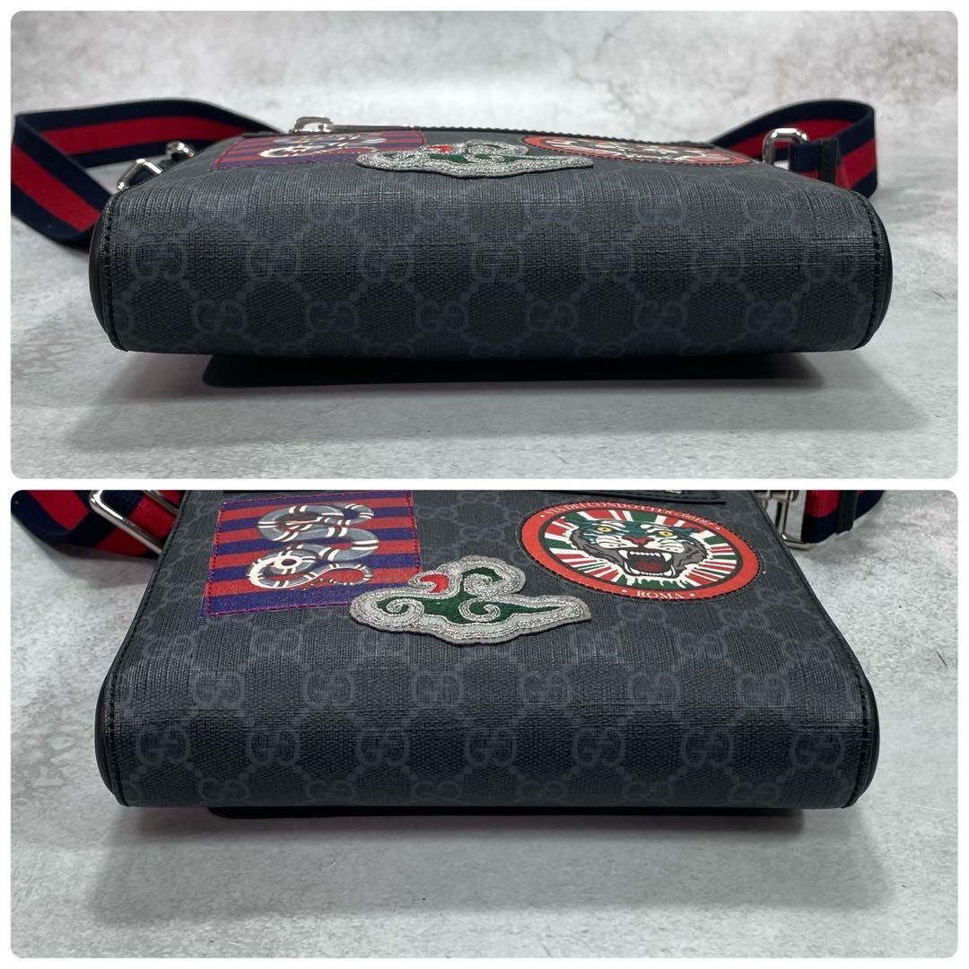 Gucci GG Sherry Line Shoulder Bag Black Leather Logo — view 8