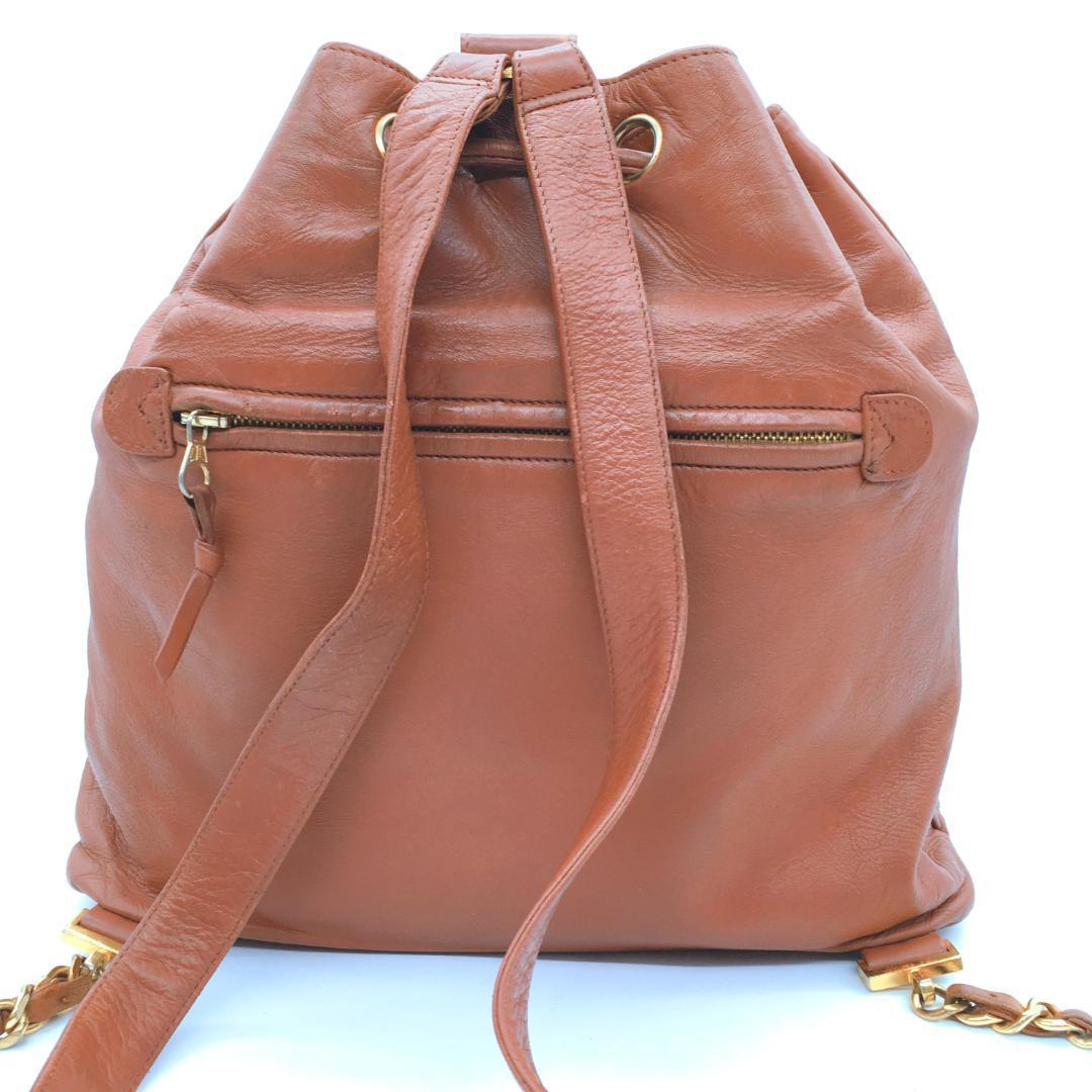 Chanel Big CC Logo Drawstring Backpack Leather