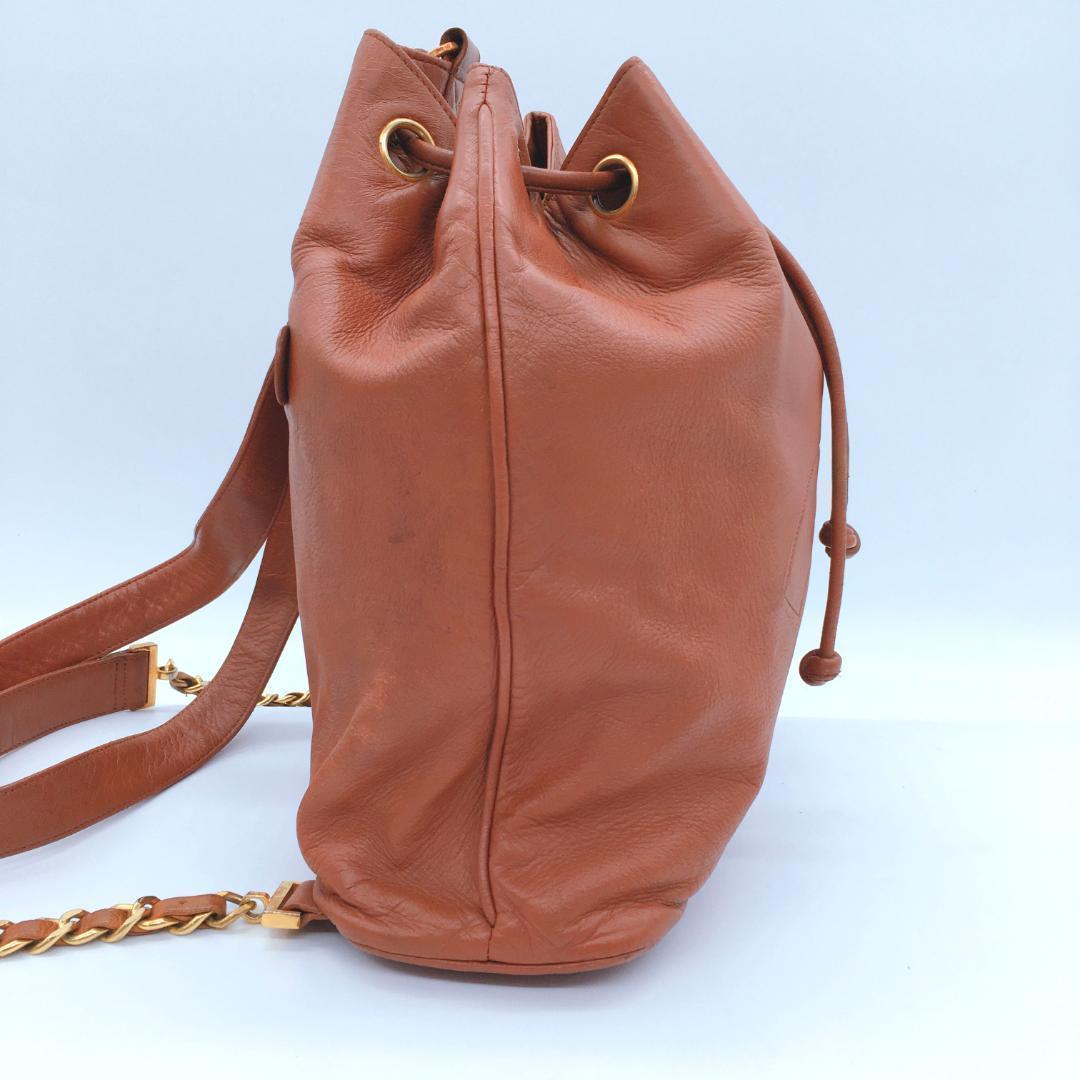 Chanel Big CC Logo Drawstring Backpack Leather