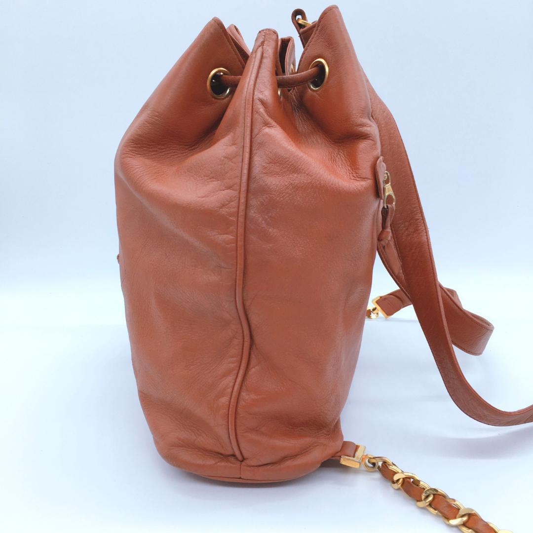 Chanel Big CC Logo Drawstring Backpack Leather