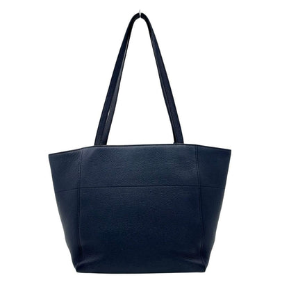 Prada 1bg202 Tote Bag Logo Hardware Leather Navy A4