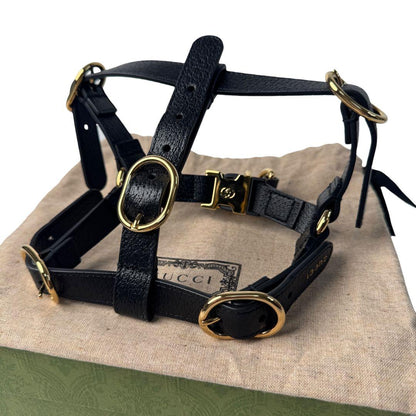 Gucci Interlocking Harness Dog Leather Pet Accessory