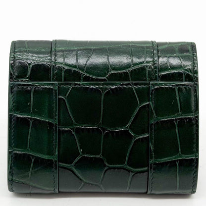 Balenciaga Hourglass Croc Compact Trifold B Logo Wallet — view 3