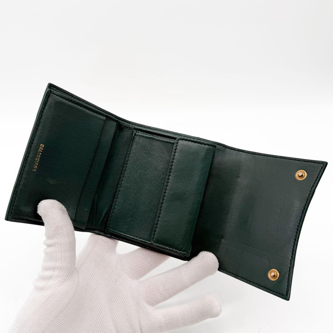 Balenciaga Hourglass Croc Compact Trifold B Logo Wallet — view 6