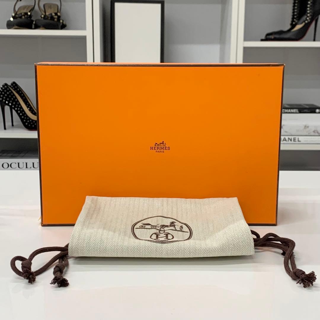 Unused Hermes Hanna 95 Leather Sandals Black