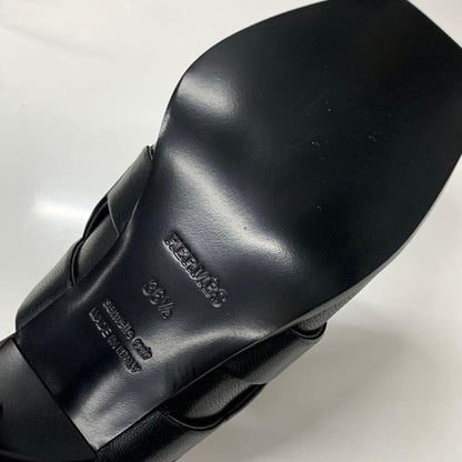 Unused Hermes Hanna 95 Leather Sandals Black