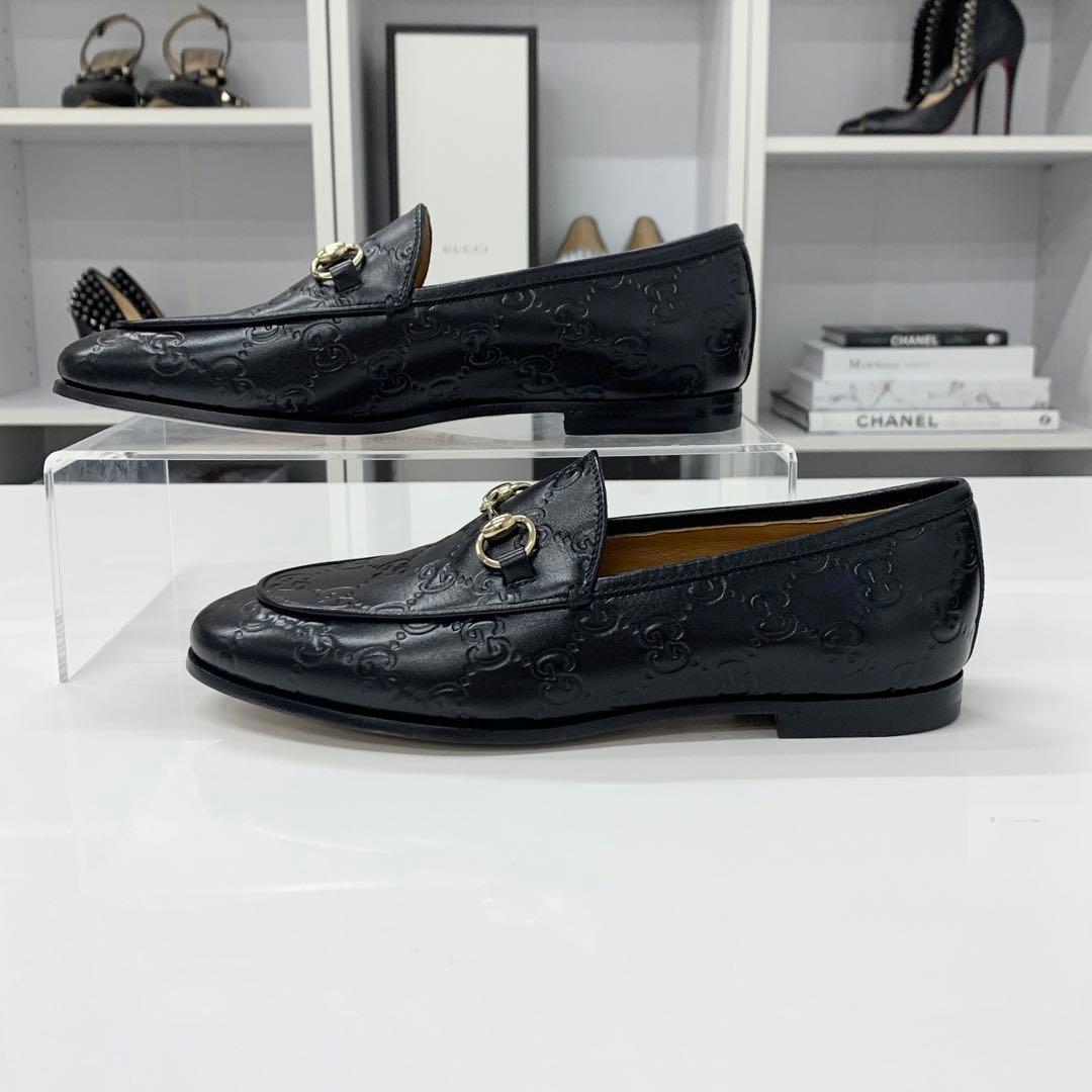 Gucci Horsebit Logo Leather Loafers Black — view 3