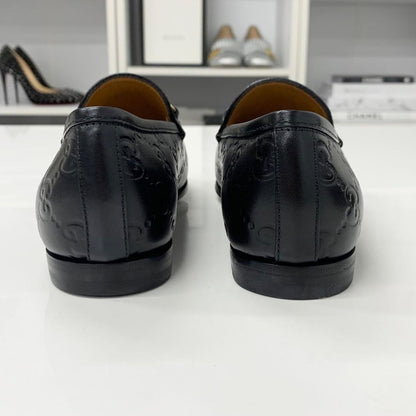 Gucci Horsebit Logo Leather Loafers Black — view 5