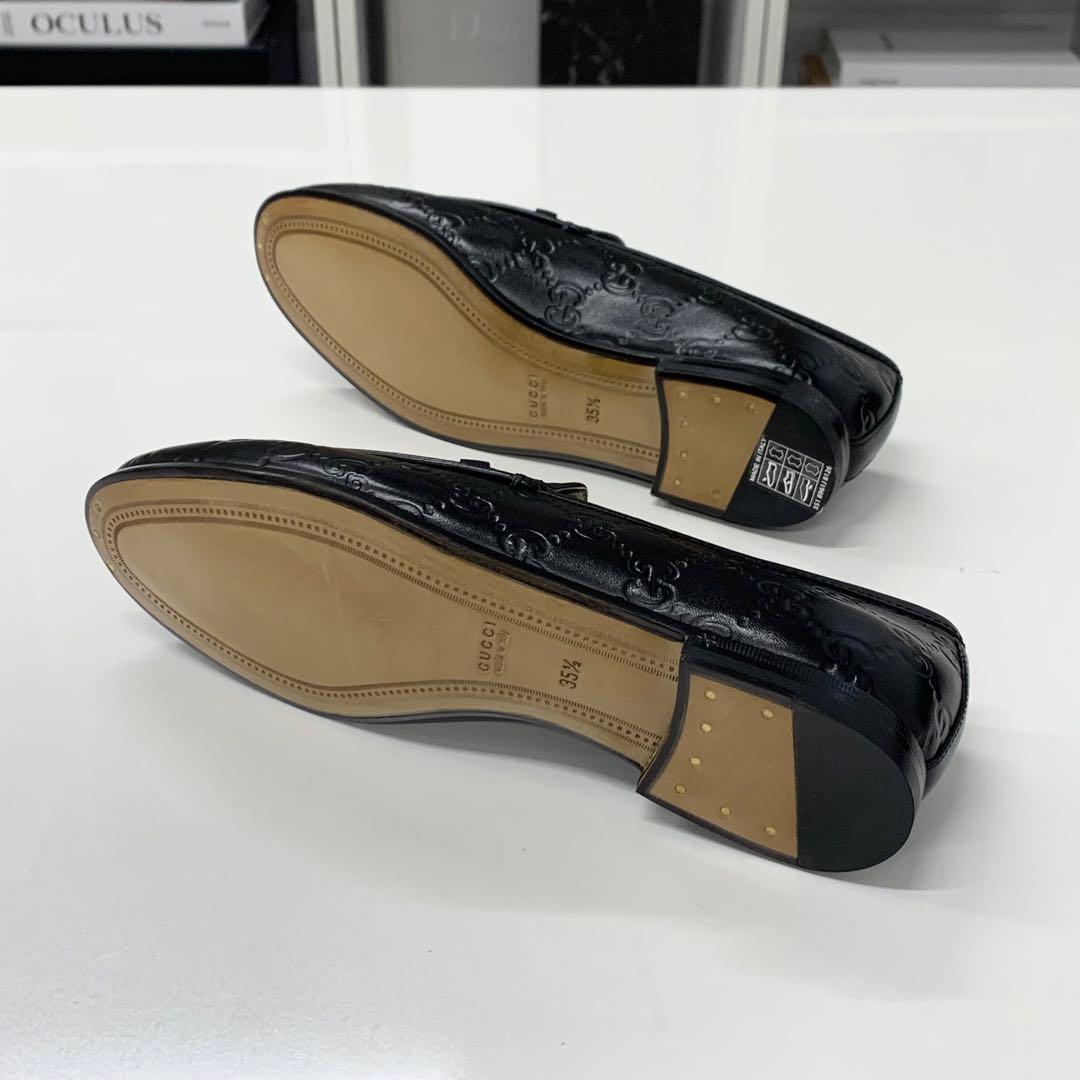 Gucci Horsebit Logo Leather Loafers Black — view 6