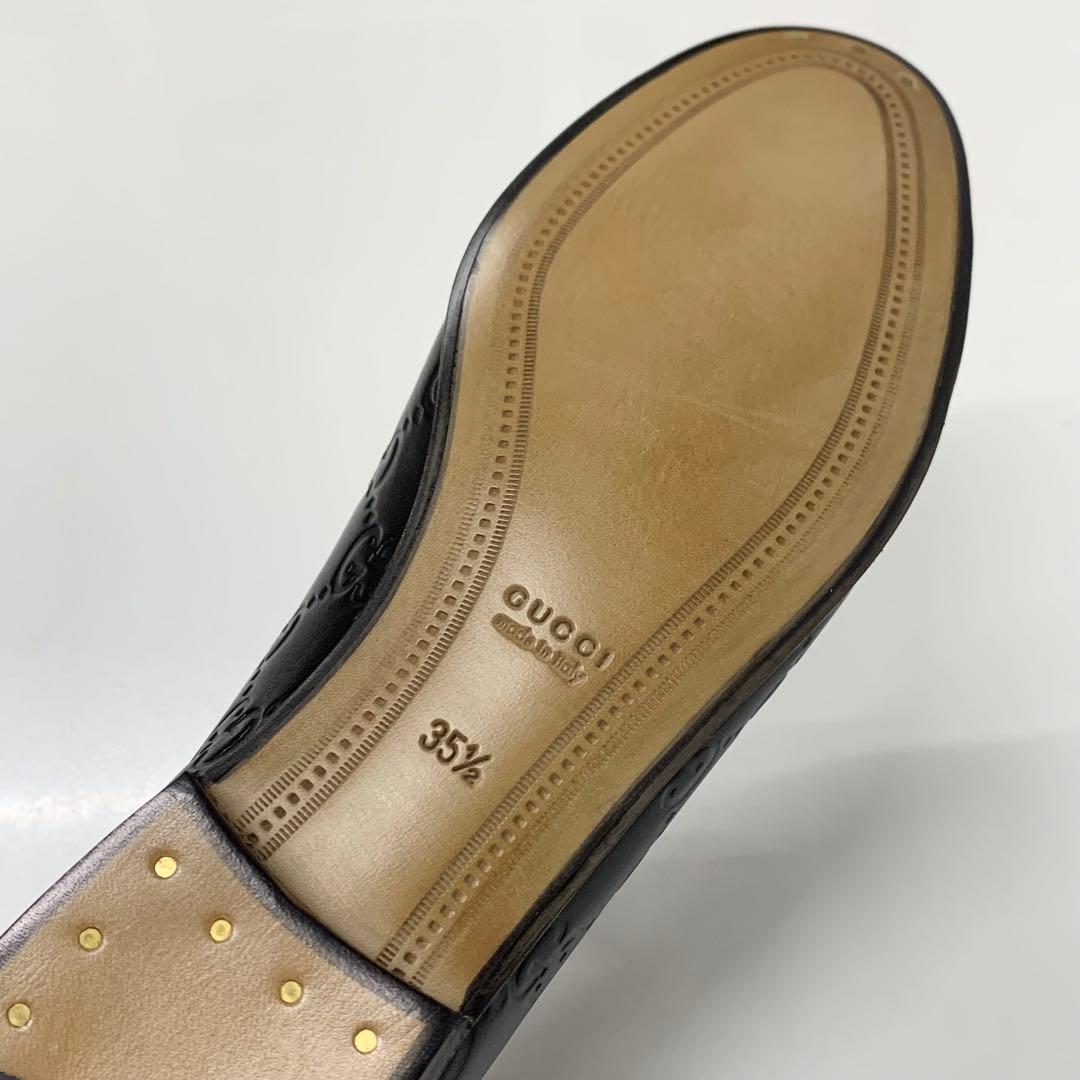 Gucci Horsebit Logo Leather Loafers Black — view 8